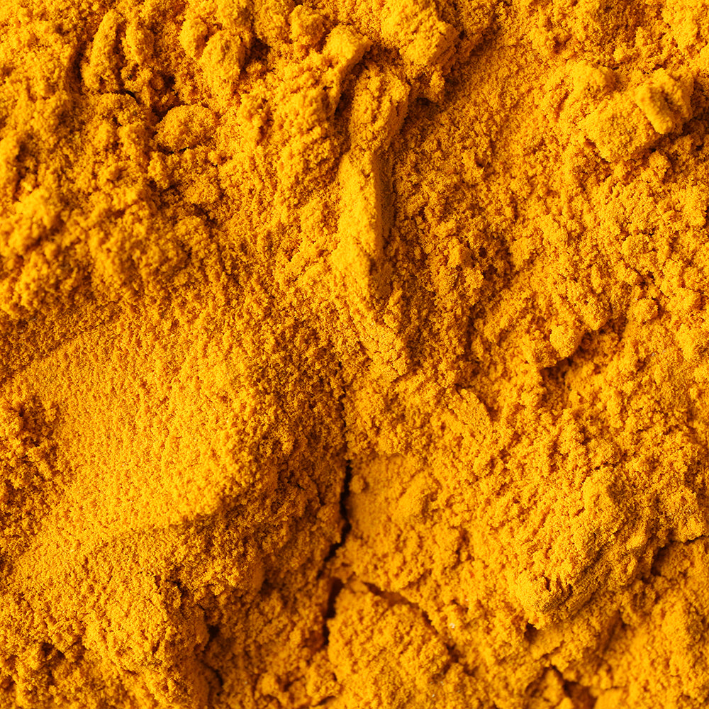 close up of turmeric powder